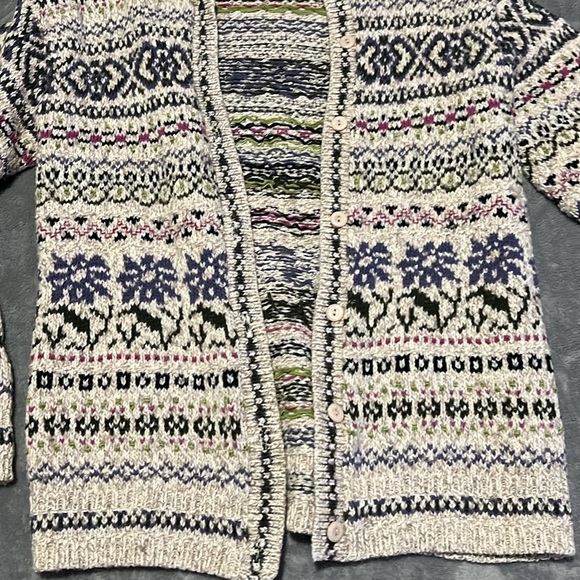 Multicolor Patterned Cardigan knit wool - Picture 2 of 12
